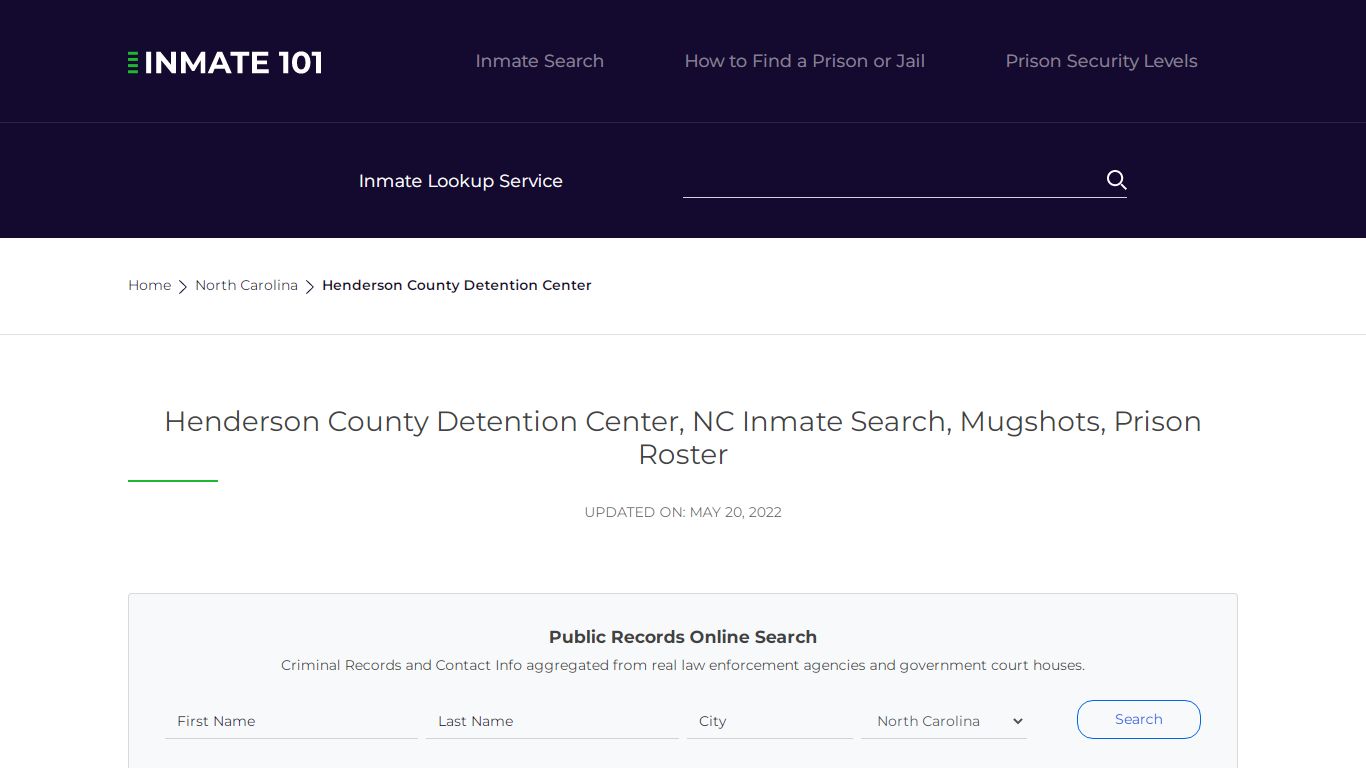 Henderson County Detention Center, NC Inmate Search ...